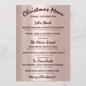 Kerstavond Vakantie Wintermenu Rose Modern Menu (Achterkant)