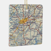 Kerstavond van Birmingham Alabama met kaart Keramisch Ornament (Rechts)