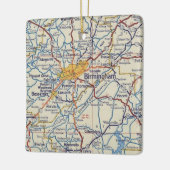 Kerstavond van Birmingham Alabama met kaart Keramisch Ornament (Links)