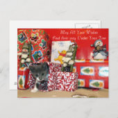 Kerstavond van Bob - Kat / Keukenkerstmis Feestdagenkaart (Voorkant / Achterkant)