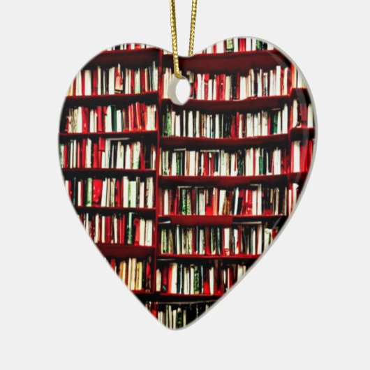 Kerstavond van Book Lover Keramisch Ornament (Links)