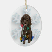 Kerstavond van Boykin Spaniel Keramisch Ornament (Rechts)