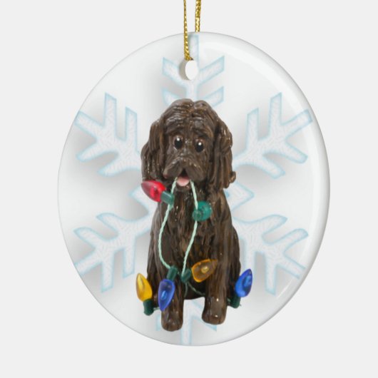 Kerstavond van Boykin Spaniel Keramisch Ornament (Links)