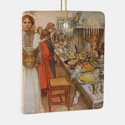 Kerstavond van Carl Larsson,  Feestdagen Keramisch Ornament (Rechts)