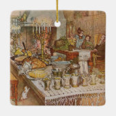 Kerstavond van Carl Larsson,  Feestdagen Keramisch Ornament (Achterkant)