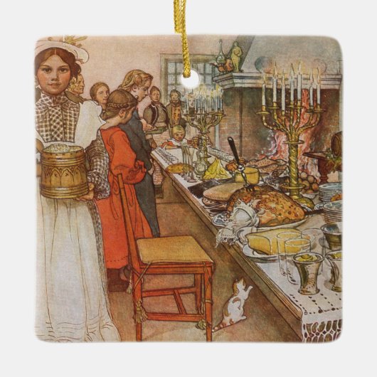 Kerstavond van Carl Larsson,  Feestdagen Keramisch Ornament