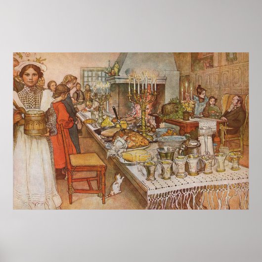 Kerstavond van Carl Larsson, Feestdagen Poster (Voorkant)
