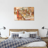 Kerstavond van Carl Larsson, Oude Feestdagen Canvas Afdruk (Insitu (Slaapkamer))