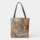 Kerstavond van Carl Larsson, Oude Feestdagen Tote Bag (Achterkant)
