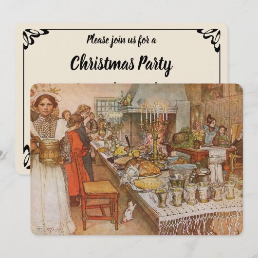 Kerstavond van Carl Larsson, Uitnodiging voor het (Voorkant / Achterkant)