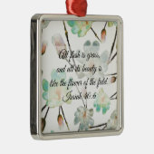 Kerstavond van de Bijbel van het Magnolia Pattern  Metalen Ornament (Rechts)