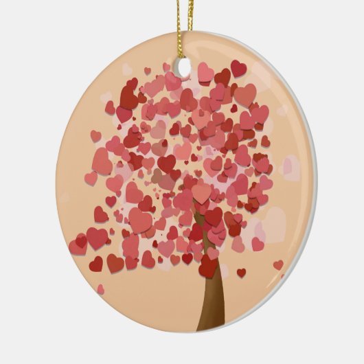 Kerstavond van de Harten Keramisch Ornament (Links)