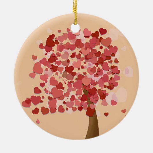 Kerstavond van de Harten Keramisch Ornament (Achterkant)