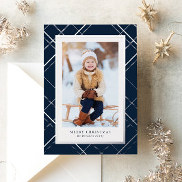 Kerstavond van de marine een foto-elegante familie folie feestdagenkaart