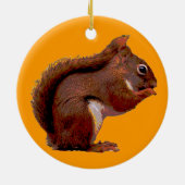 Kerstavond van de rode eekhoorn keramisch ornament (Achterkant)