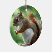 Kerstavond van de rode eekhoorn keramisch ornament (Rechts)
