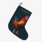 Kerstavond van de Rooster Farmer met naam Kleine Kerstsok (Voorkant (Hangend))