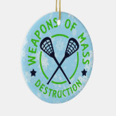 Kerstavond van de vernietiging van lacrosse wapens keramisch ornament (Rechts)
