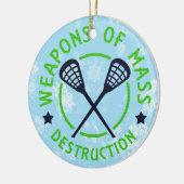 Kerstavond van de vernietiging van lacrosse wapens keramisch ornament (Links)