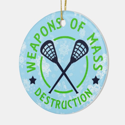 Kerstavond van de vernietiging van lacrosse wapens keramisch ornament (Links)