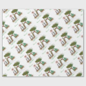 Kerstavond van geit en suikerpluim cadeaupapier (Vlak)