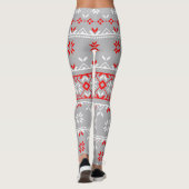 Kerstavond van grijze/rode Leggings (Achterkant)