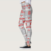 Kerstavond van grijze/rode Leggings (Links)