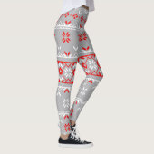Kerstavond van grijze/rode Leggings (Rechts)