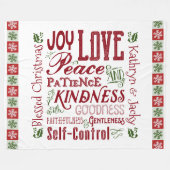 Kerstavond van het Gedistilleerde Rode Groen Fleece Deken (Voorkant (Horizontaal))