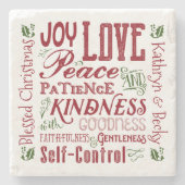 Kerstavond van het Gedistilleerde Rode Groen Stenen Onderzetter (Voorkant)