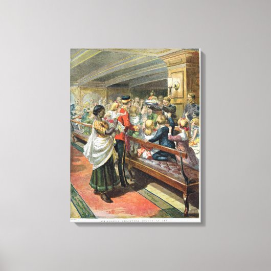 Kerstavond van kinderen in Zee Canvas Afdruk (Voorkant)