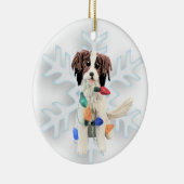 Kerstavond van Kooikerhondje Keramisch Ornament (Rechts)