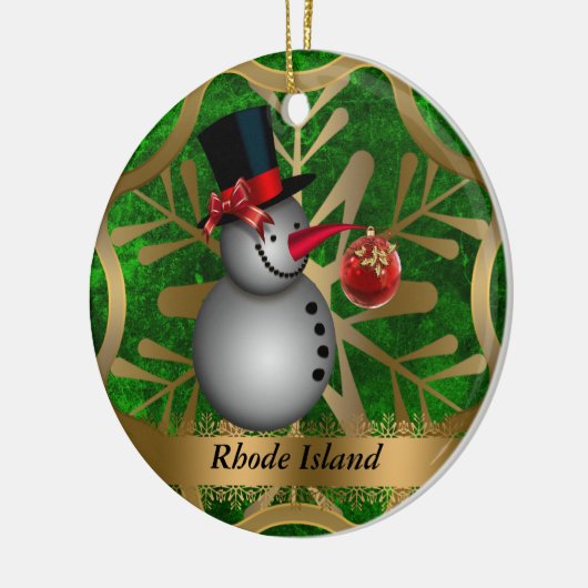 Kerstavond van Rhode Island Keramisch Ornament (Links)