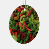 Kerstavond van roodbruine kauwpeper keramisch ornament (Rechts)