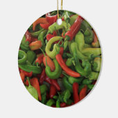 Kerstavond van roodbruine kauwpeper keramisch ornament (Links)