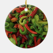Kerstavond van roodbruine kauwpeper keramisch ornament (Achterkant)