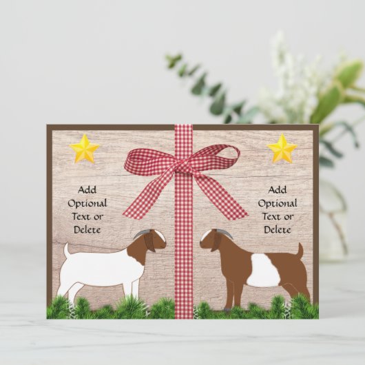 Kerstavond van Rustic Boer Feestdagenkaart (Staand voorkant)