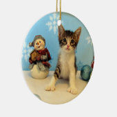 Kerstavond van Taromina (Kat/Keuten) Keramisch Ornament (Rechts)