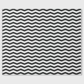 Kerstavond van zwarte en witte chevron cadeaupapier (Vlak)