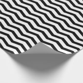 Kerstavond van zwarte en witte chevron cadeaupapier (Hoek)