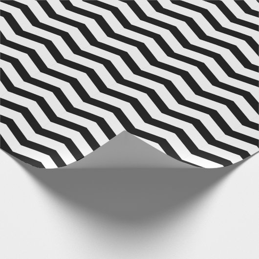 Kerstavond van zwarte en witte chevron cadeaupapier (Hoek)