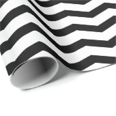 Kerstavond van zwarte en witte chevron cadeaupapier (Rol Hoek)