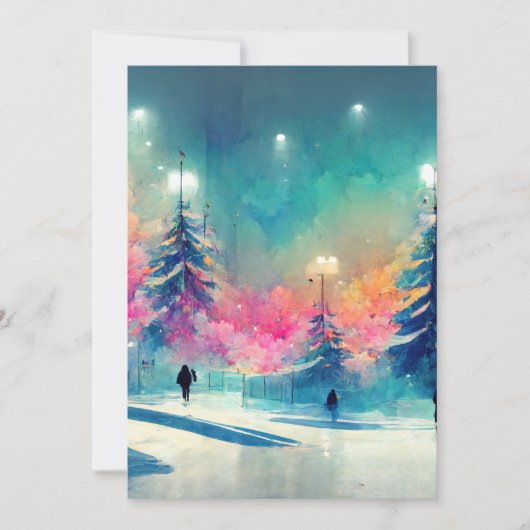 Kerstavond versierde kerstboomkaart feestdagenkaart (Voorkant)