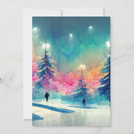 Kerstavond versierde kerstboomkaart feestdagenkaart