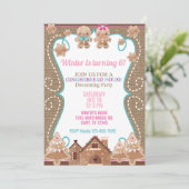 Kerstavond voor Gingerbrood. Uitnodigen Kaart (Staand voorkant)