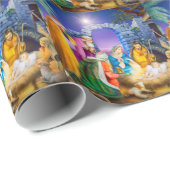 Kerstavond voor religieuze feestdagen cadeaupapier (Rol Hoek)