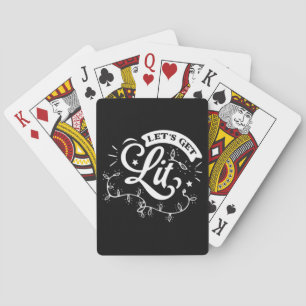 Kerstavond Vrolijk Kerstfeest - Let's Get Lit Clas Pokerkaarten