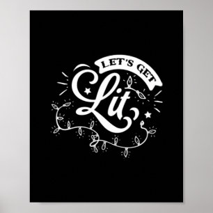 Kerstavond Vrolijk Kerstfeest - Let's Get Lit Clas Poster