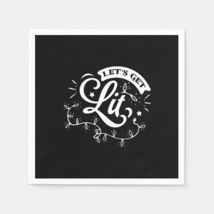 Kerstavond Vrolijk Kerstfeest - Let's Get Lit Clas Servet
