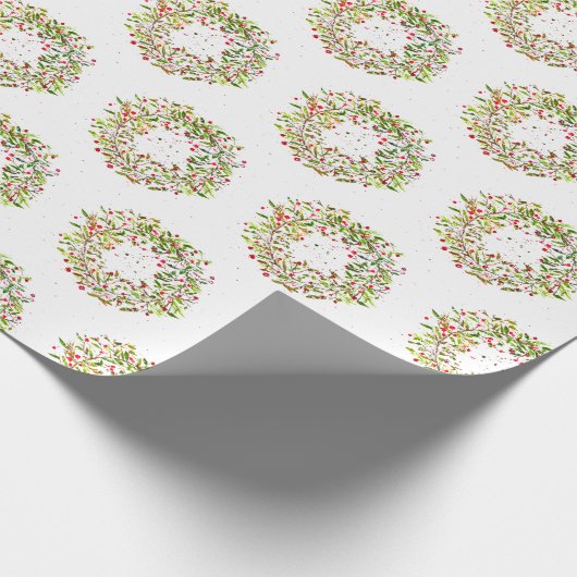 Kerstavond waterverf elegance trendy cadeaupapier (Hoek)